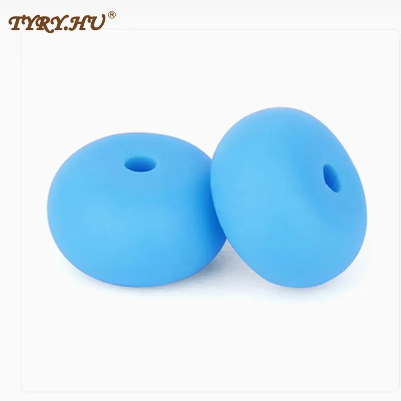 TYRY.HU 10pcs Silicone Oblate Beads Necklace Infant Teethers Saucer Loose Beads For DIY Jewelry Teething Making Pacifier Chains