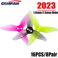 16pcs8pairs gemfan hurricane 2023 2 inch 3 blade propeller 3 holes 1 0mm1 5mm center hole diameter for rc toothpick fpv drone