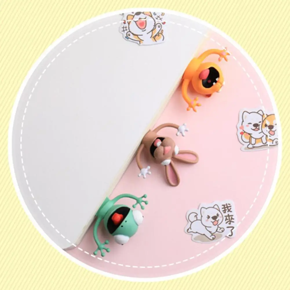 

3D Bookmark Animal Squashed Cat Rabbit Mouse Bookmarks Creative Wolf Book Marks For Kids Gift Office School Kawaii Stationery