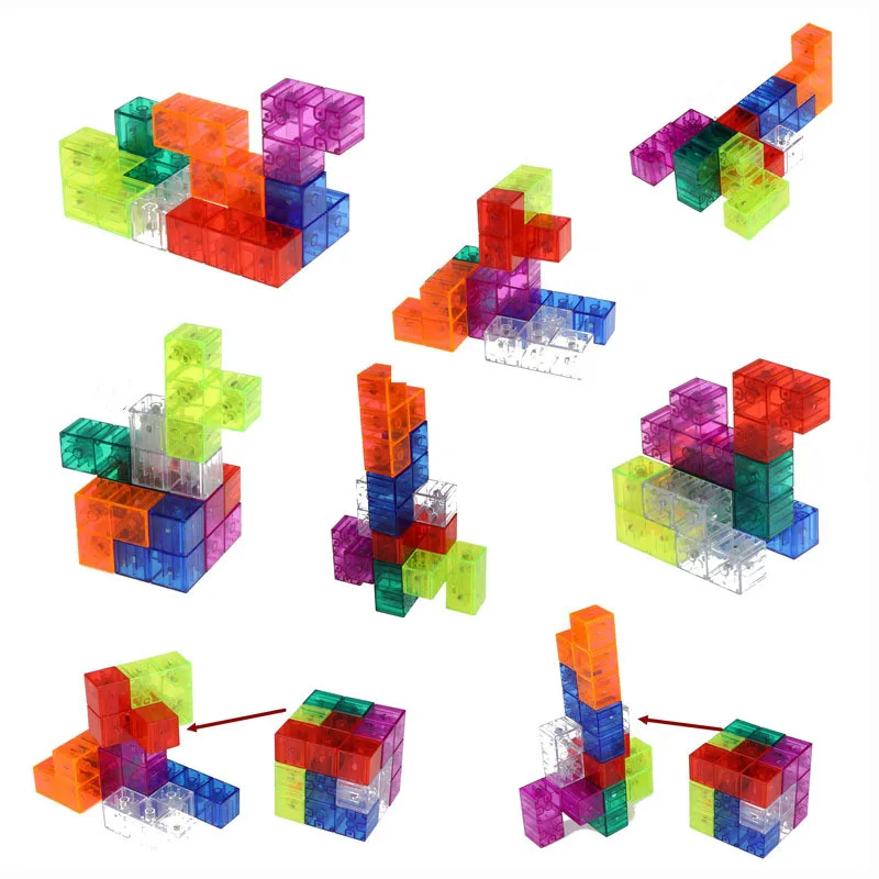 YJ DIY magn&eacute;tico de construcci&oacute;n de 3D im&aacute;n azulejo 7 Uds juego rompecabezas Speed cubo 54 Uds gu&iacute;a tarjetas IntelligenceToys para los ni&ntilde;os-3