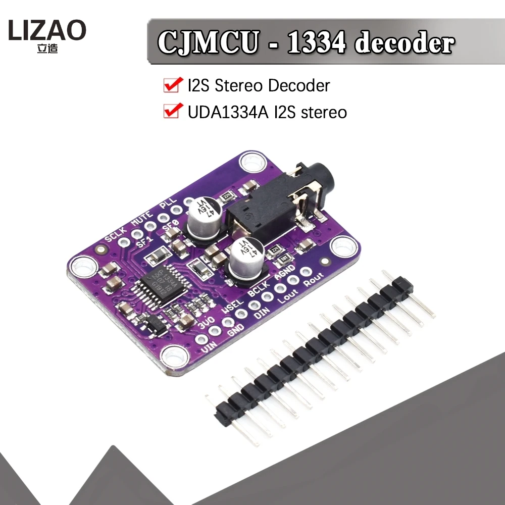 CJMCU 1334 модуль DAC UDA1334A I2S аудио стерео декодер для Arduino 3 V 5V|Интегральные схемы| |
