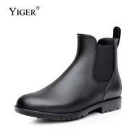 yiger men rain boots man chelsea boots male ankle boots men casual boots men rubber rain shoes waterproof best selling style 015