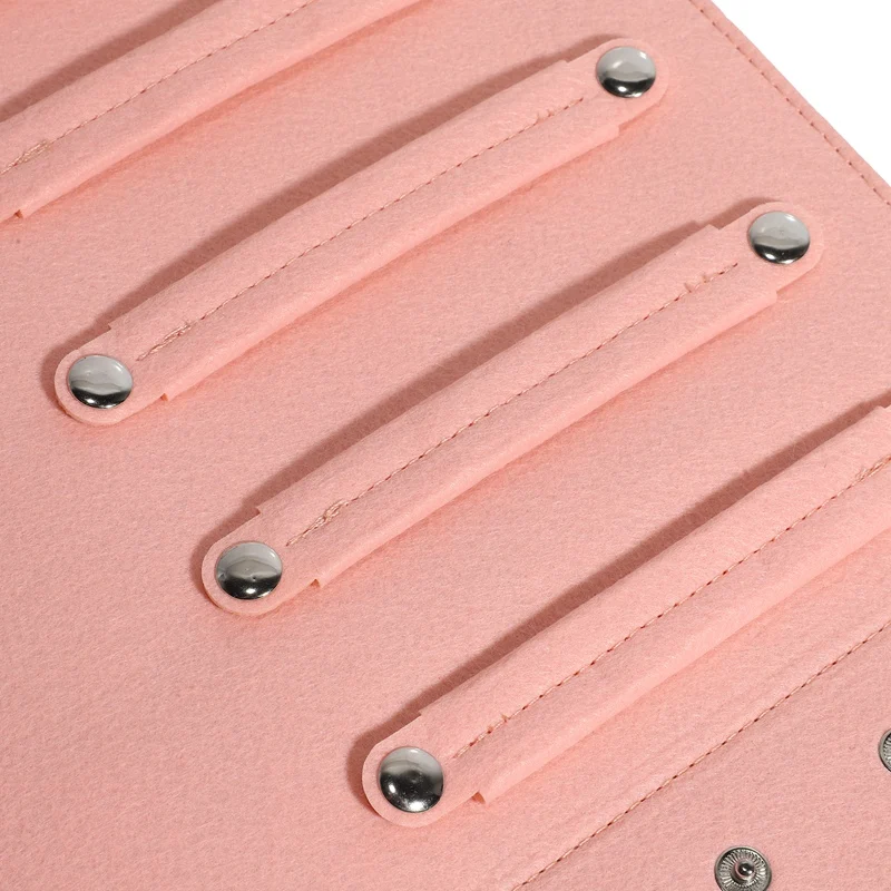 

Felt Jewelry Organizer Storage, Hanging Storage Holder Wall Pocket Mounted,Jewelry Display Storage Bag,Pink