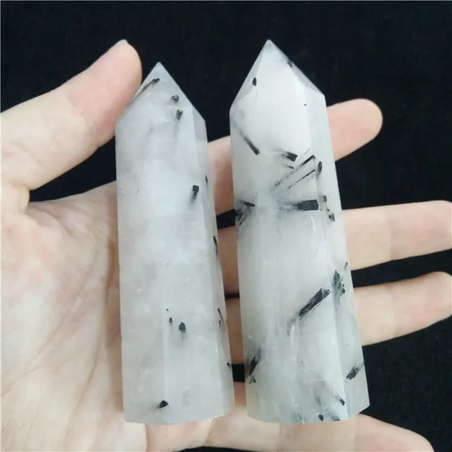 

Natural Rare Black Tourmaline Crystal Column Magic Wand Point Reiki for Healing stones