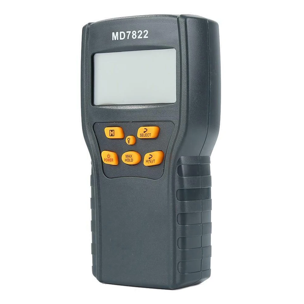 

MD7822 Multipurpose Grain Moisture Tester Black Universal Tool CPU Digital Temperature Measuring LCD Display Durable Detector