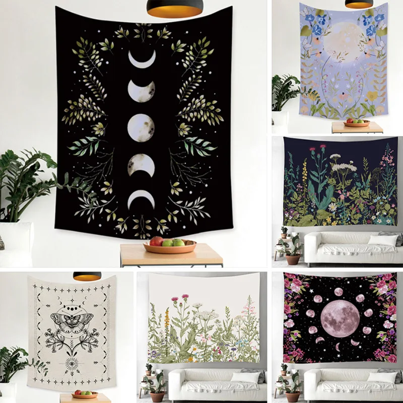 Гобелен с Луной Цветочная серия гобелен абстрактный фон ткань украшение для дома настенный дом Декоративная скатерть
