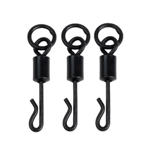 10pcs pike fishing accessories connector pin bearing rolling swivel stainless steel snap fishhook rings lure tackle fishing tool