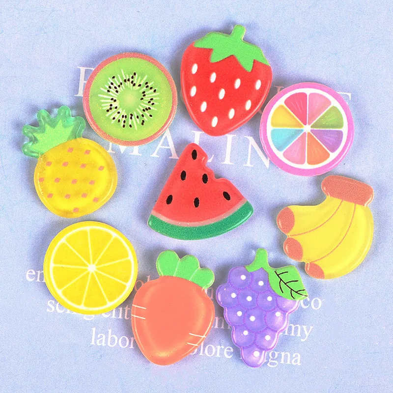 

10pcs Resin Friut Mold Filler For Diy Phone Case Patch Crafts Epoxy Mold Filling Tools Kid Gifts Toys Jewelry Making Accessories