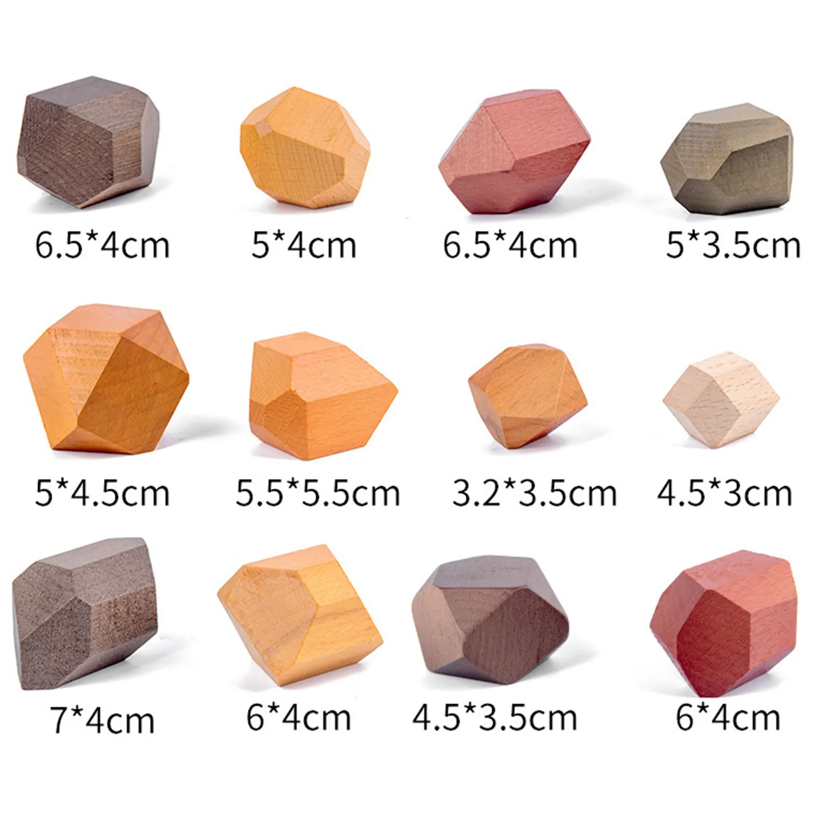 

Children's Wooden Building Block Colored Stone Educational Toy Creative Nordic Style Stacking Game Rainbow Wooden Toy Gift