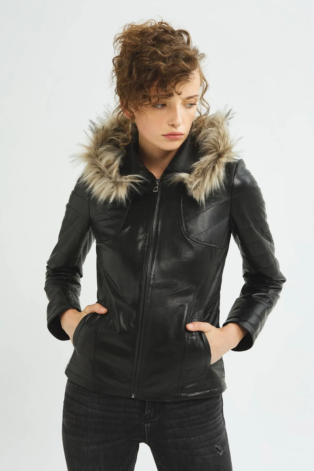 Genuine leather hooded overcoat real sheepskin sports jacket autumn winter season clothing new fashion clothing collar waterproof