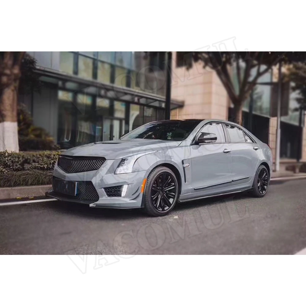 Углеродное волокно PP передний бампер губы сетки грили Крышка для Cadillac ATS- капот двигателя комплект кузова автомобиля Стайлинг