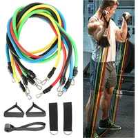 11pcset adjust fitness resistance bands elastic rubber tube crossfit home workout muscle training bodybuilding gym equipment