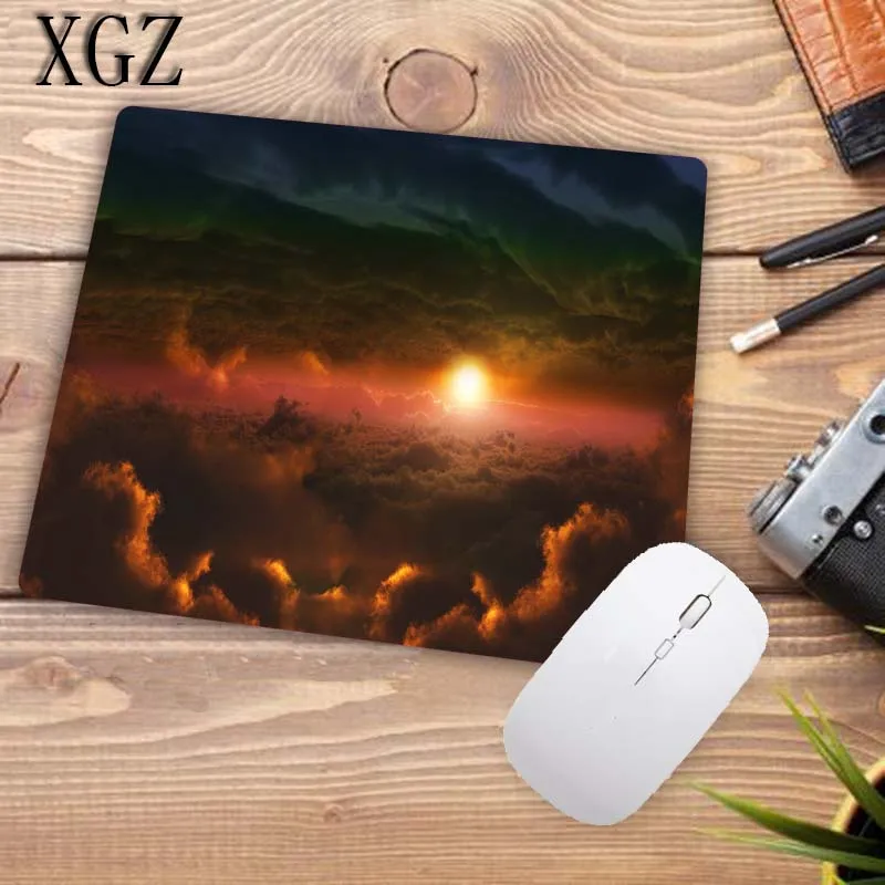 XGZ закат Дерево красное облако большой коврик для мыши Натуральный каучук