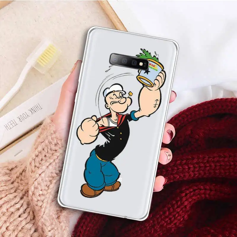 

Scrub Popeye Spinach High-quality luxury shell Phone Case Transparent For Samsung Galaxy A 71 21s S note 8 9 10 plus 20 ultra
