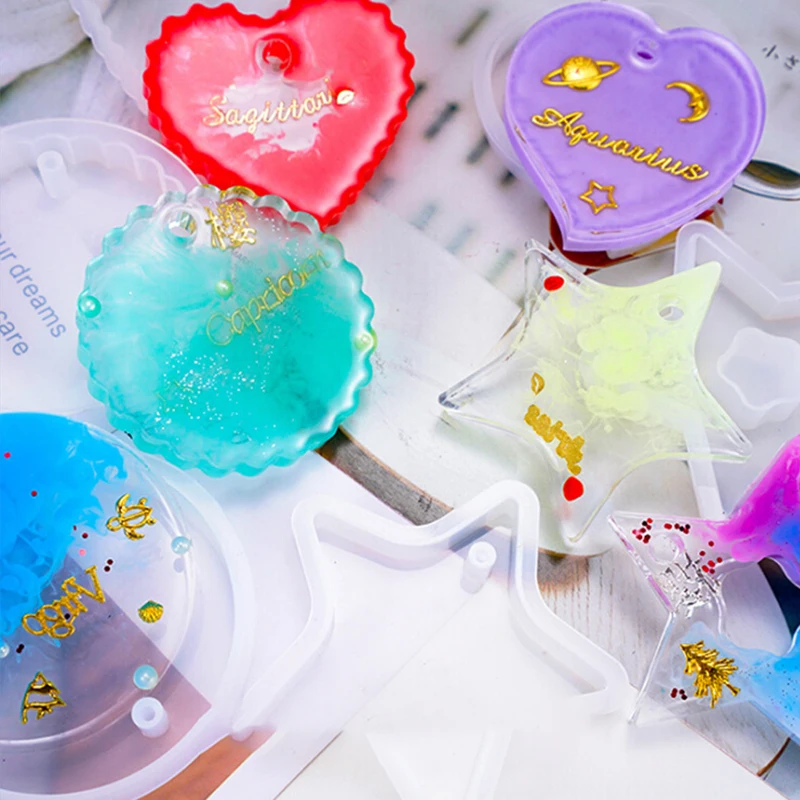 

Heart-shaped Hexagon Highlight Wavy Oval Expoxy Resin Jewelry Mold for Making Jewelry Pendant Pendant Tools