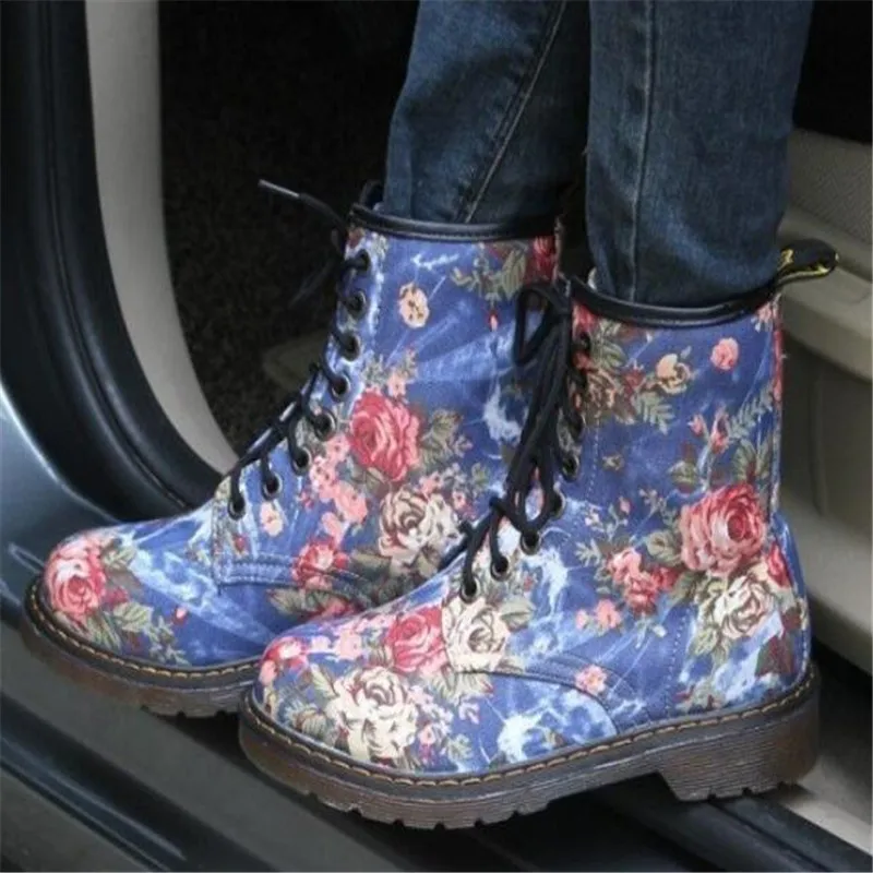 

New women boots flat with high-top print shoes sneakers comfortable breathable fashion wear-resistant non-slip women boots