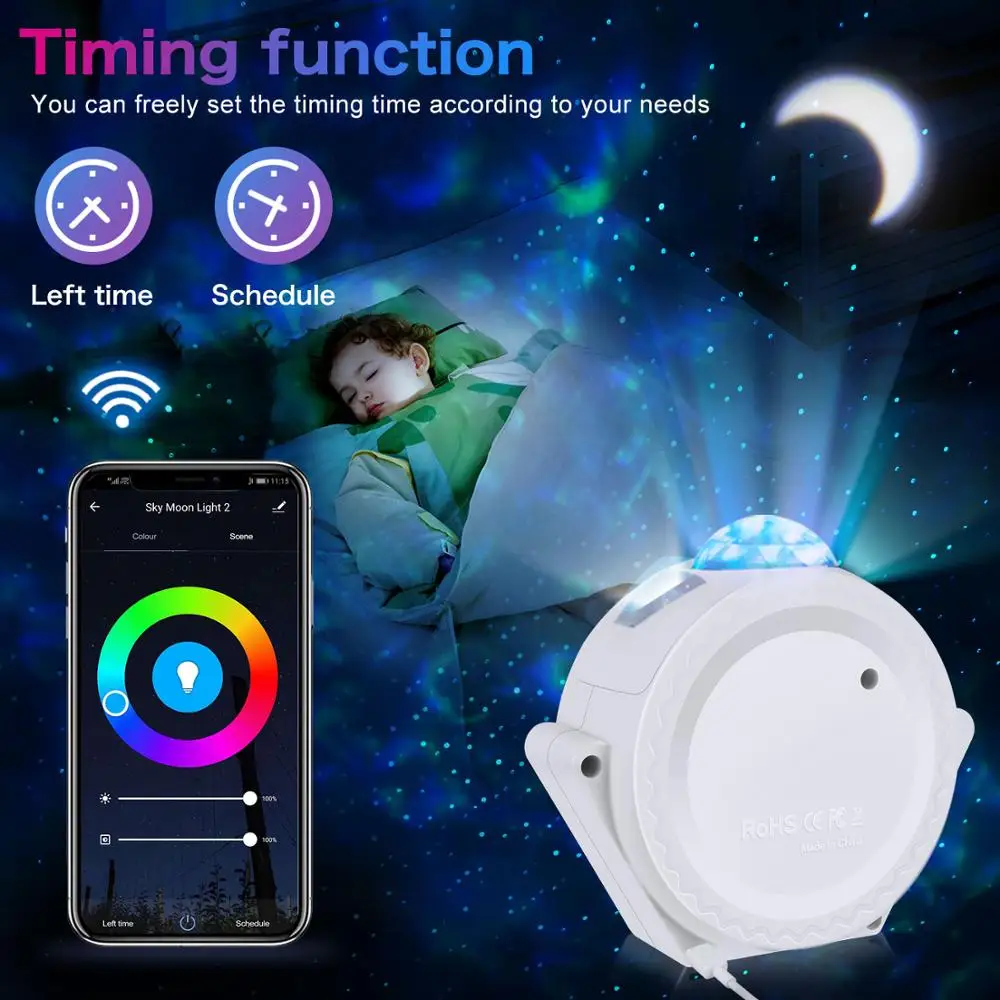 Wi Fi светодиодный ночной Светильник звезда проектор облако s Многоцветный Ocean
