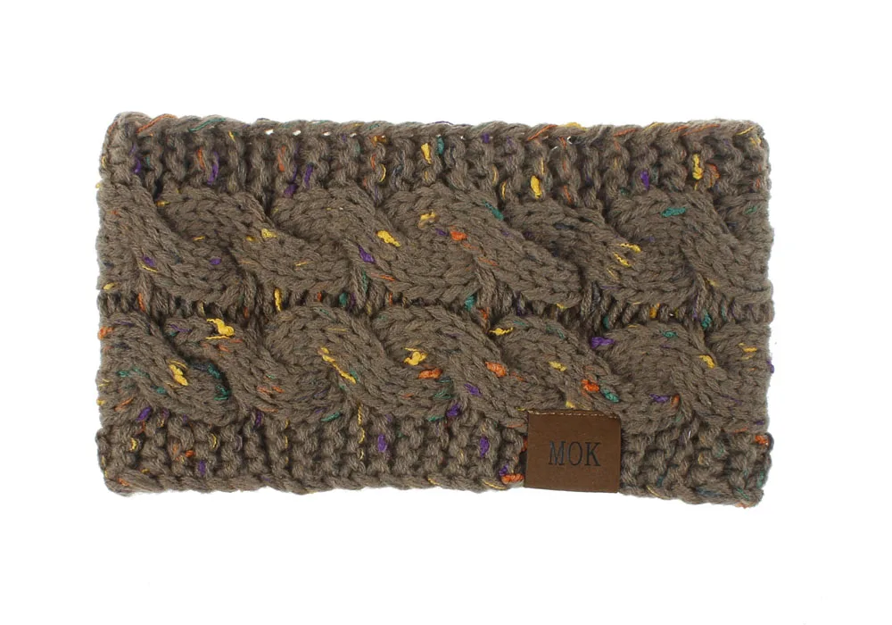 confetti khaki 21 цвет, Женский хвостик, шапки, вязаные крючком, без верха, шапки, конфетти, точки, уши, теплые повязки для волос, аксессуары для волос, дамские грязные булочки - Цвет: confetti khaki