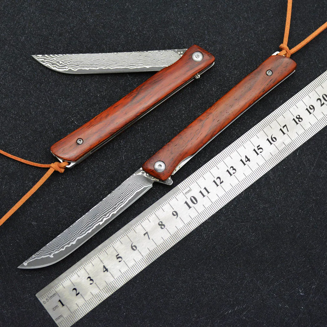 

Damascus Steel Folding Knife Pocket Knife Outdoor Portable Self-defense Folding Knife Camping Survival Knife