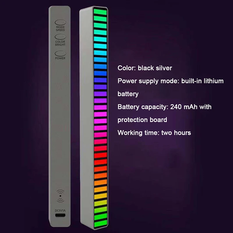 

Светодиодная лента RGB с голосовой активацией, цветной ритмичный окружающий свет с управлением звуком, освещение для музыки, автомобиля, нас...