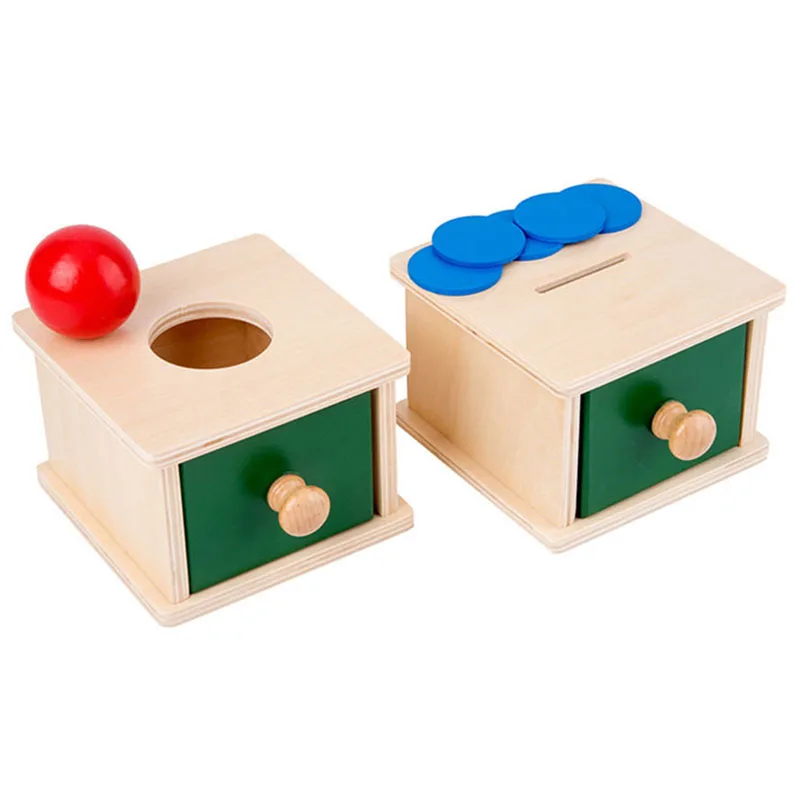 

Infant Toddler Montessori Materials Kid Toy Baby Wooden Coin Box Ball Matching Box Learning Educational Preschool Training Gifts