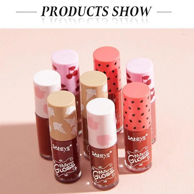 

Fruit Velvet Matte Non-Stick Lip Gloss Waterproof Long Gloss Makeup Moisturizer Lasting Glaze Lip Lip S9F3