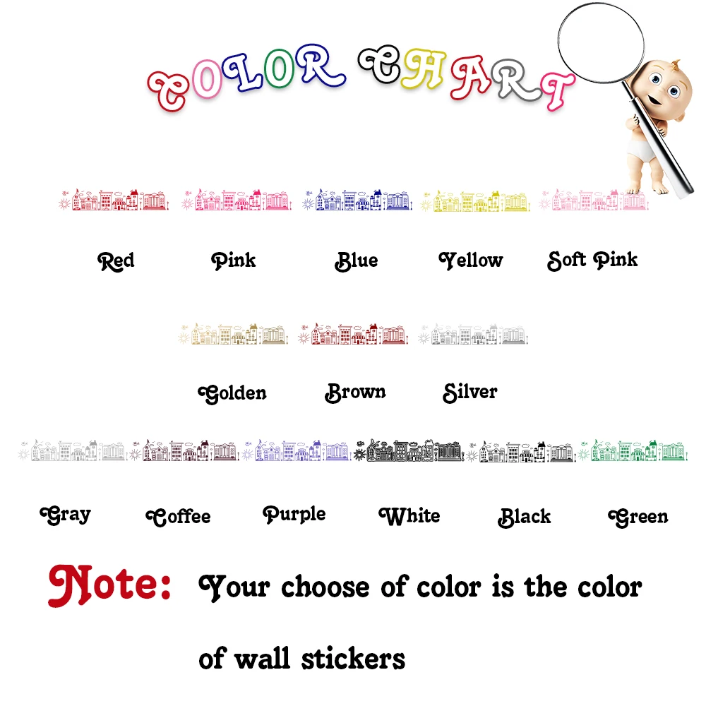 Новинка 2020 Виниловая наклейка на стену с рисунком города для детской комнаты