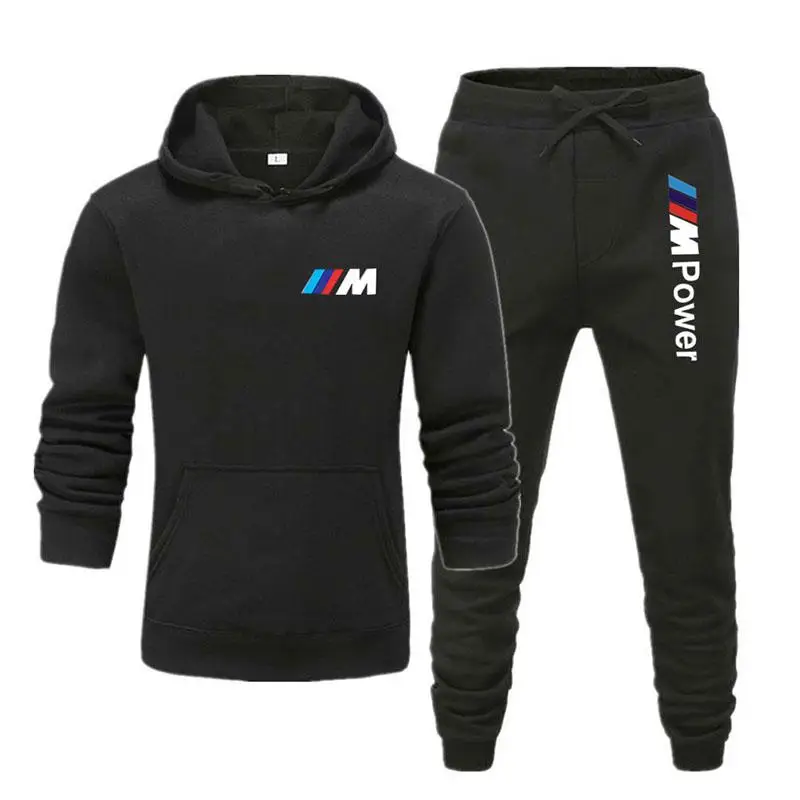 

Novo fato de treino masculino moda hoodies ternos masculinos marca sim bmw define moletom + moletom l com capuz pulver