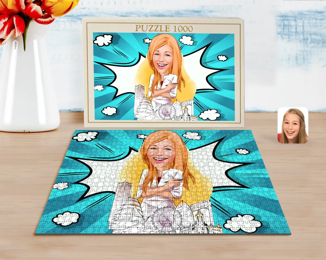 

Personalized Woman Architect Caricature of 1000 Piece Professional Puzzle-1