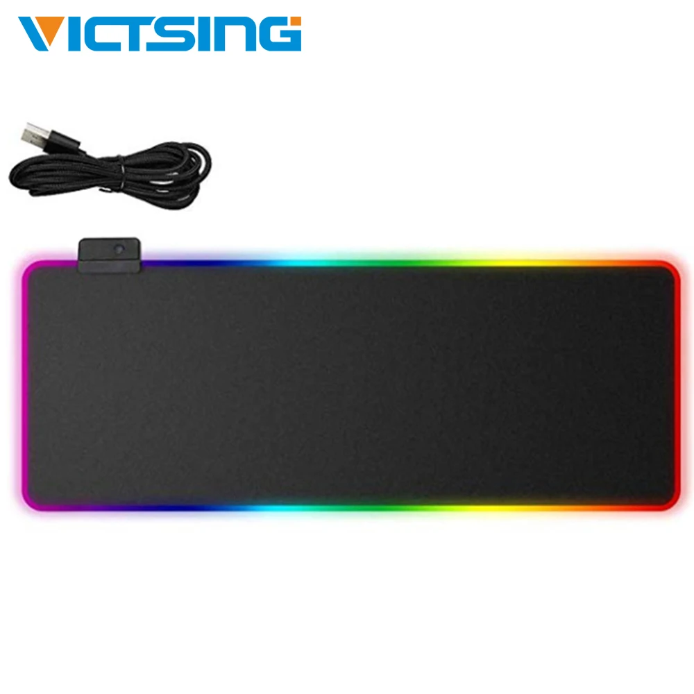 VicTsing игровой коврик для мыши RGB с подсветкой цветное светодиодное освещение 14
