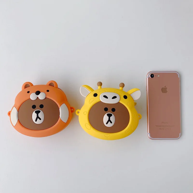Kawaii animals стильное портмоне для монет силиконовые наушники сумки хранения Airpods