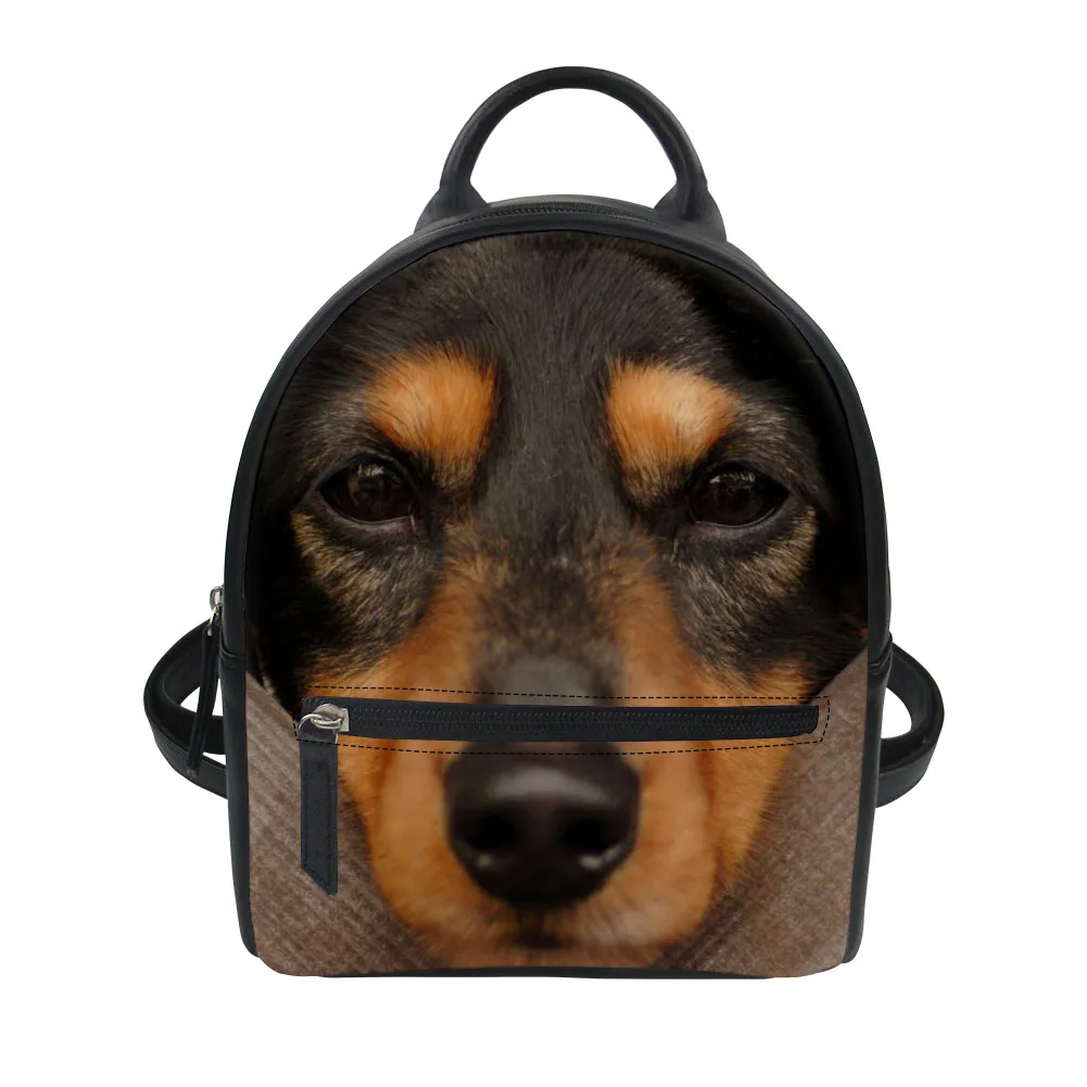 

Hot Sale Casual Personality Lovely Hound Print PU Leather for Women Small Female Ladies Travel Backpacks Girls Bagpack