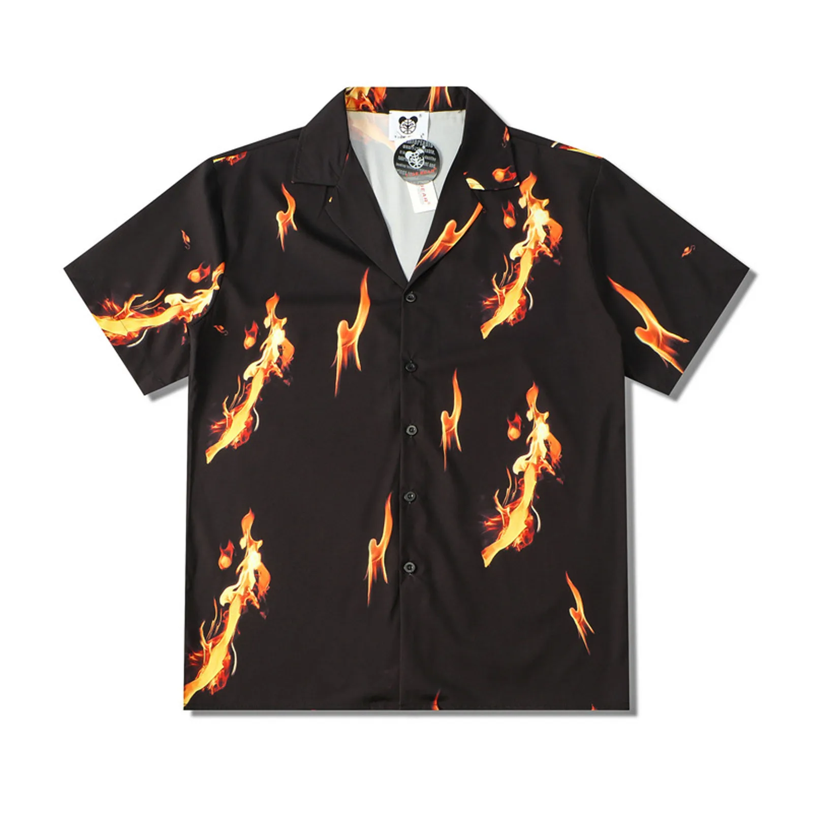 

Hawaiian Shirt Flower Print Shirts Short Sleeve Lapel Casual Beach Camisas Hombre Male Loose Shirts Streetwear Chemise Homme