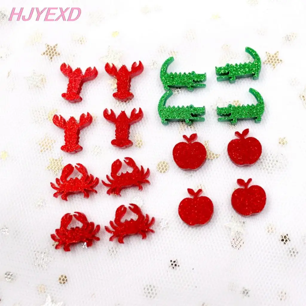 Серьги-гвоздики с тиснением под крокодила 20/14/16 мм |