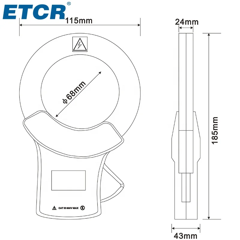 

ETCR080A 0.00~1000A AC clamp current sensor meter current sensor ac