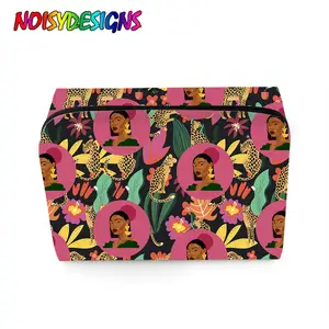 Женская дорожная сумка для косметики с ручками и плечевым ремнём