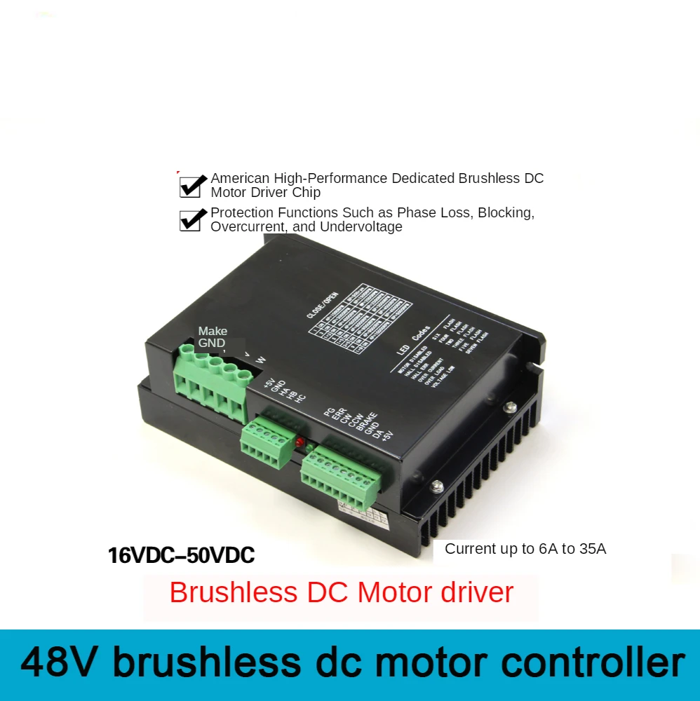 

ZM-6535A 48V 35A DC бесщеточный контроллер двигателя, драйвер