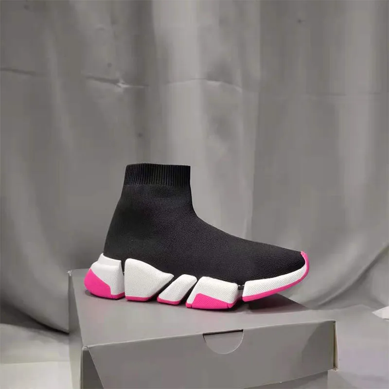 

2021 New Style Socks Shoes Lovers Fashion Stretch Knit Shoes Casual Thick-soled Shoes Hollow Sole Men's And Women's Shoes 45S