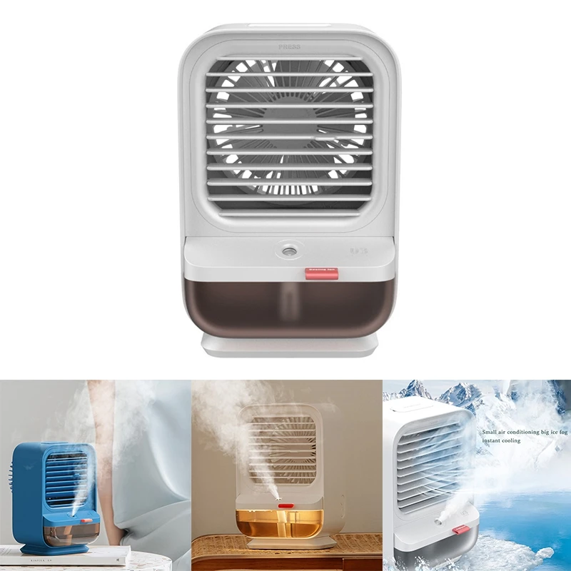 

Ice Fog Fan, USB Mini Water-Cooled Air-Conditioning Fan with Atmosphere Night Light