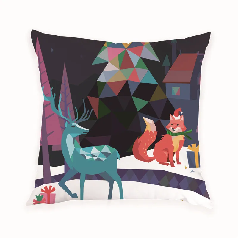 Ручная роспись с животным узором чехол для подушки чехлы домашнего декора олень