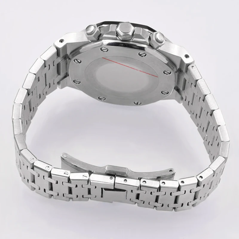 Мужские часы кварцевый хронограф Королевский 42 мм Oak Seiko Movt чехол из нержавеющей