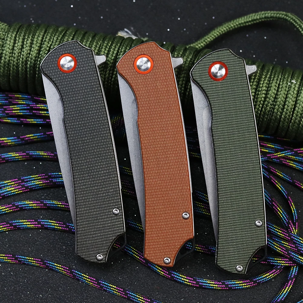 

GT956 D2 Folding Knife High Quality Flax Fiber Pocket Blade Survival Hunting Tactics Camping Kitchen Knife Rescue Gift EDC Knife