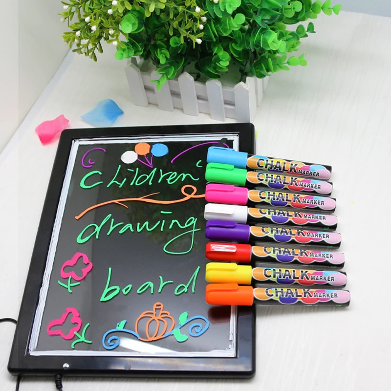 

8/10/12/25Pcs Chark Marker Highlighter Pen for Whiteboard Wine Glass Erasable 6mm Colored Ink Pastel Art fluorescent Pens Supply