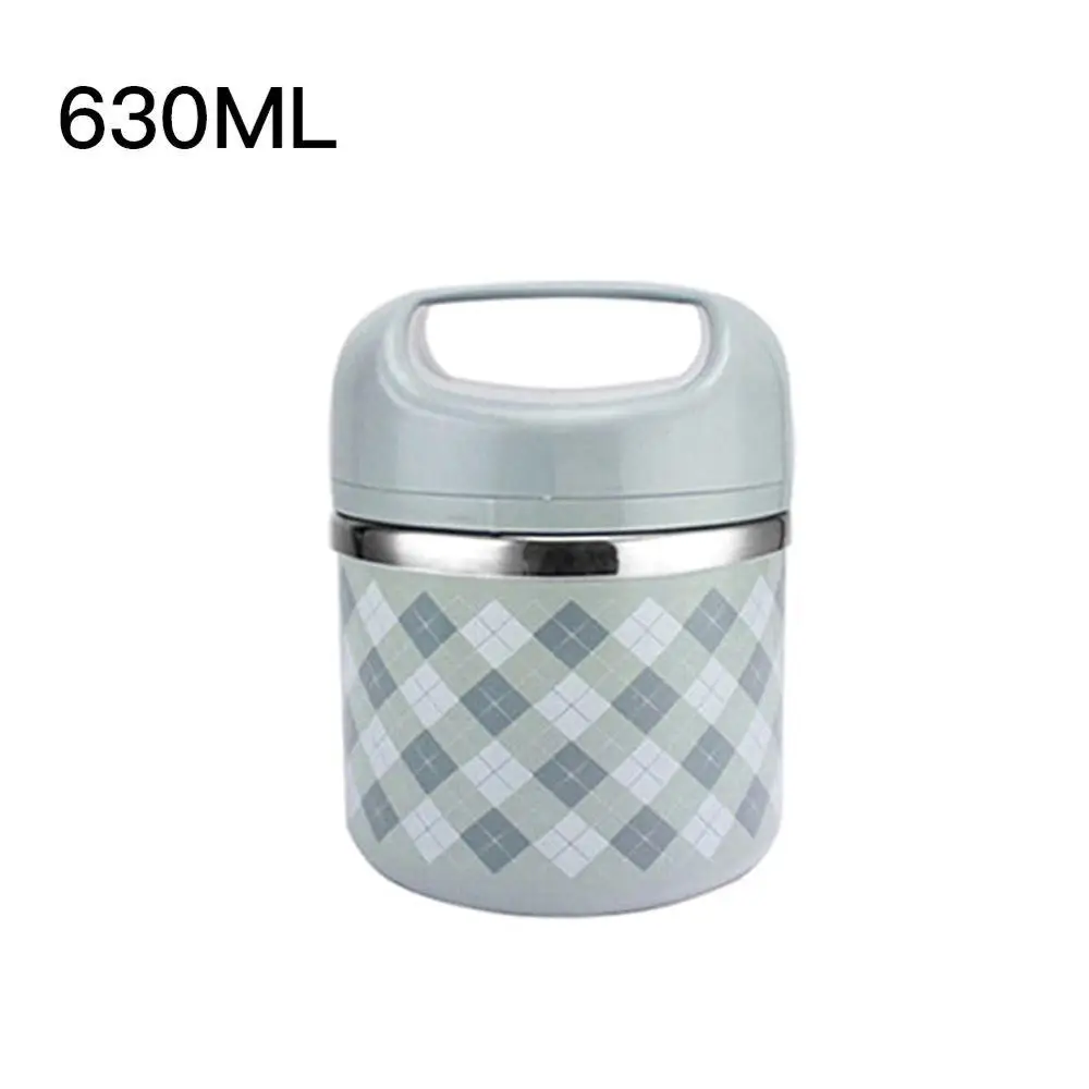 Blue 630ML Портативный изолированный Ланч-бокс из нержавеющей стали, офисный Герметичный Термос, Ланч-бокс, контейнер для еды 630 мл/960 мл/1260 мл - Цвет: Blue 630ML