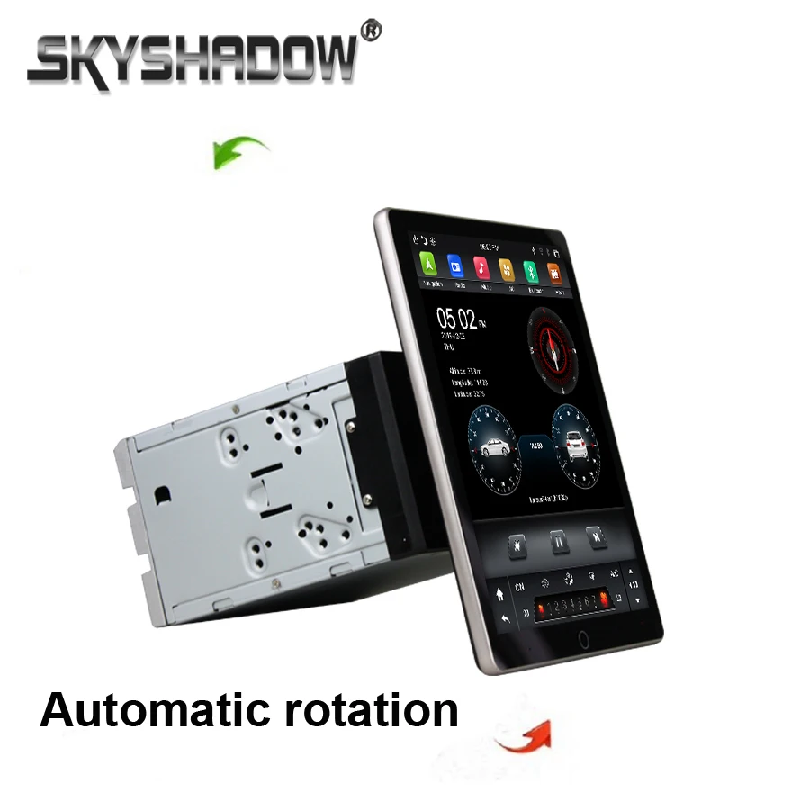 Автоматическое вращение Tesla style PX6 9," Android 8,1 4 Гб+ 32 ГБ Автомобильный dvd-плеер gps RDS радио Wifi Bluetooth 2Din для универсальных