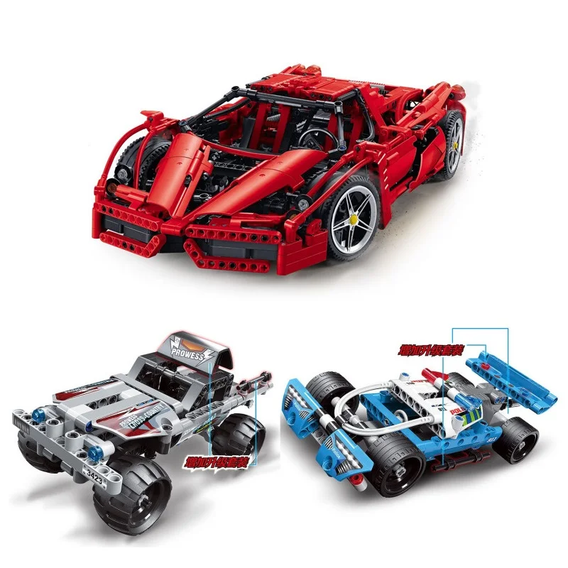DECOOL 3382/3423/3424 technic formula speed Champions racer car sets model building blocks city avion MOC F1 Enzoed