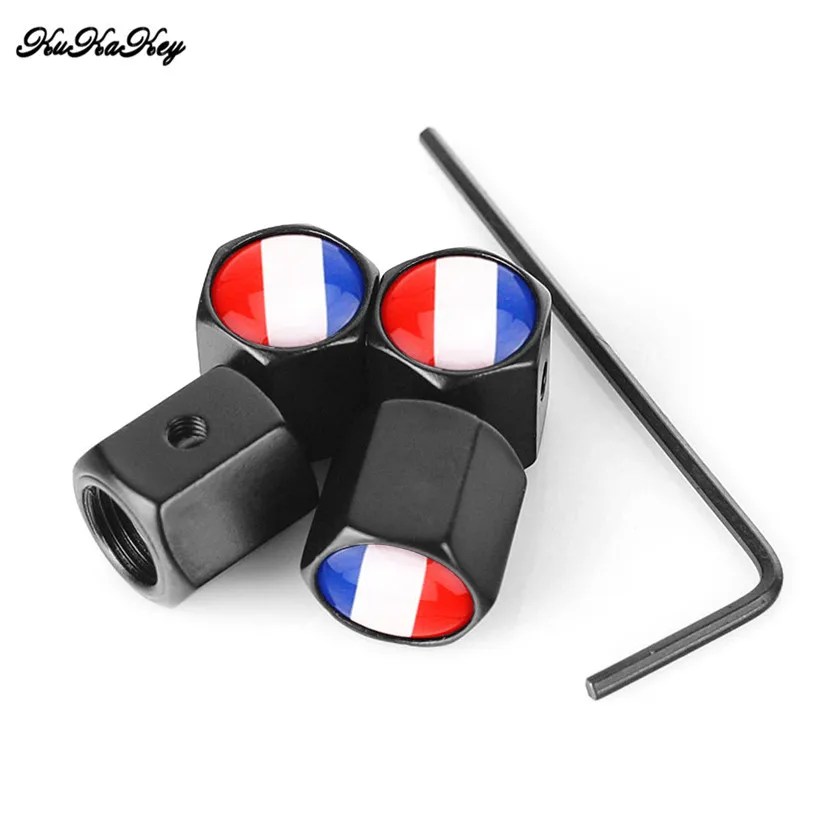 Колпачки для клапанов автомобильных шин с французским флагом противоугонные