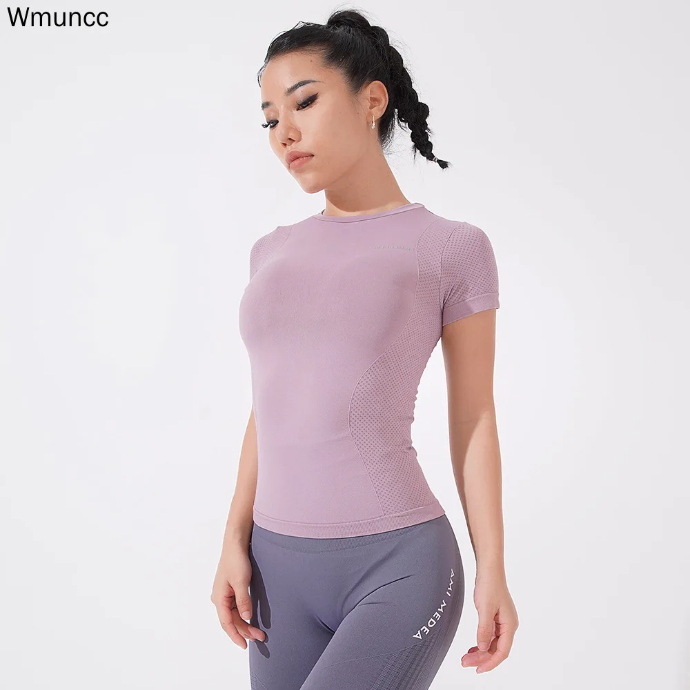 Женские спортивные рубашки бесшовные топы для йоги энергетические футболки с