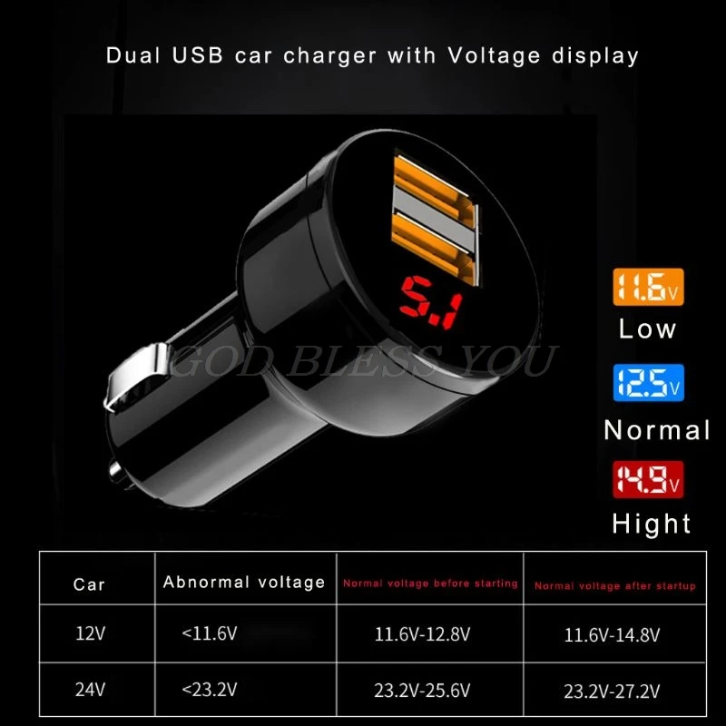 12 V/24 V двойной Порты 3.1A автомобильная зарядка от прикуривателя с двойным Зарядное