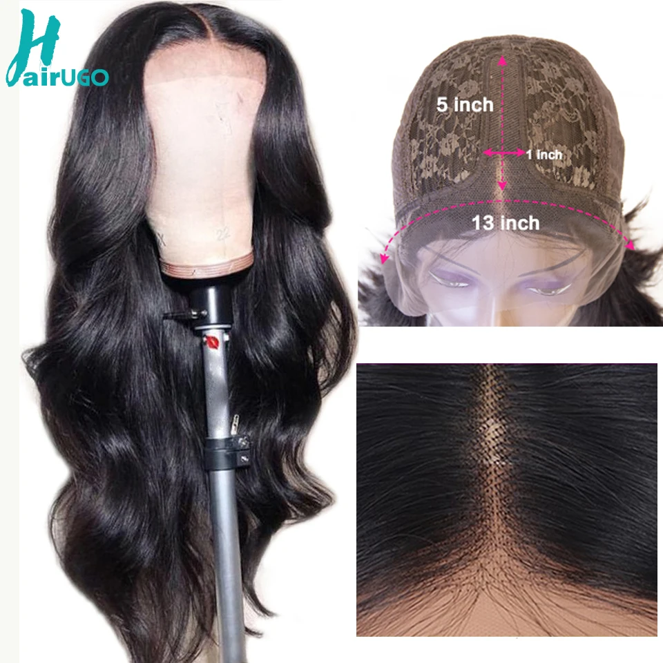 

HairUGo Peruvian 13*5*1 Lace Wig Human Hair Wigs Non-Remy Body Wave Wigs For Black Women 4*4 Lace Closure Wigs Pre Plucked 150%